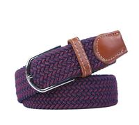 UJEDFHV Cinturón de lona Cinturón elástico unisex de lona trenzada extensible con hebilla pasador, 107/120/130 cm para Trabajo y Uso Diario(3.3cmX130cm,Blue red)