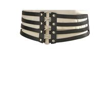 UJEDFHV cinturón decorativo Women's Decorative Stretch Belt Stylish Look With Dress Party Waist Cover Hollow Buckle(XL,Black)