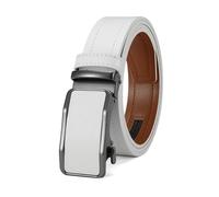 UJEDFHV Cinturones Hombre Cinturón con hebilla automática for hombre, cinturón de negocios, cuero, negro, for vaqueros(150cm,Color 01)