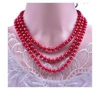 UJEDFHV Collar De Perlas Mujer Collar de perlas de imitación de vidrio de 1,5 m y 8 mm for mujer, con nudo simple, cadena larga multicapa for suéter, accesorios de ropa(Color 06)