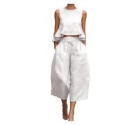 UJEDFHV Coordinado de Lino Femenino Conjunto Informal for Mujer