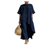 UJEDFHV Coordinado de Lino Femenino Conjuntos de pantalón Lino for Mujer