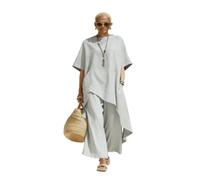 UJEDFHV Coordinado de Lino Femenino Conjuntos de pantalón Lino for Mujer