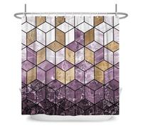 UJEDFHV Cortina de Ducha Geometric Pattern Shower Curtains Waterproof Bath Partition Hotel Apartment Home Bathroom Bathtud Decoration 12 Hooks(Color 12,270x180cm)