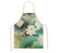 UJEDFHV Delantal de cocina 1 delantal de flor de loto para mujer, para el hogar, cocina, restaurante, restauración (01,66 x 81 cm)