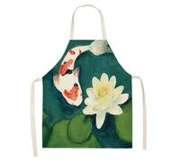 UJEDFHV Delantal de cocina 1 delantal de flor de loto para mujer, para el hogar, cocina, restaurante, restauración (06,66 x 81 cm)