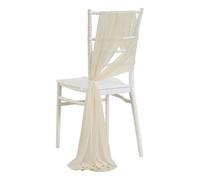 UJEDFHV Fajas para sillas de Boda 10/50Pcs 17x250cm Chiffon Chair Sashes 2PCS/Set Sage Pink Ivory Sash Wedding Covers Ribbon Party Aisle Decor for Decoraciones de Pasillos de Bodas(Beige,10 pcs)