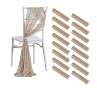 UJEDFHV Fajas para sillas de Boda 16Pcs 17x250cm Chiffon Chair Sashes 8 Set Sash Wedding Covers Sage Green Pink Ribbon Party Aisle Decor for Decoraciones de Pasillos de Bodas(16PC Dark Champagne)