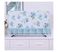 UJEDFHV Funda Para Tv Exterior Floral Printed TV Screen Hood Embroidered Lace Edge Dust Cover Cloth Home Living Room Television Decorative Towel(Style 05,139x Height 83cm)