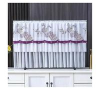 UJEDFHV Funda Para Tv Exterior Lace TV Dust Cover Desktop Wall Mounted LCD Turn On The Simple Hanging For Household Use Without Removing It(Orange,130 x Height 85cm)