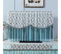 UJEDFHV Funda Para Tv Exterior Tassel Edge Living Room TV Decoration Dust Cover Wall Mounted LCD Lace Embroidered Yarn Cloth Without Removing It(Red,130x Height 85cm)