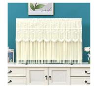UJEDFHV Funda Para Tv Exterior TV Cover Lace Embroidery Living Room 75 Inch 85 Dust Simple Set Wall Mounted LCD Yarn Curtain(Beige,150x90cm)