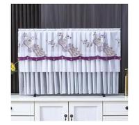 UJEDFHV Funda Para Tv Exterior TV Dust Cover Can Be Turned on Without Remove The Hanging Desktop Thin LCD Protective with Lace Simple(Color 03,74x45cm)