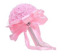 UJEDFHV Ramo de Novia Un Ramo de Boda Rosas Blancas Artificiales, la Novia sosteniendo una Dama Honor Flores para Fiestas(Pink)