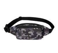UJHKAQVGT Bolsa de mensajero resistente al desgaste y antisalpicaduras, riñonera deportiva unisex, bolsa de hombro, gris Camouflage, canvas, Estética