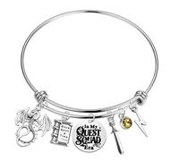 UJIMS FWing Merch Onyx Storm Book - Pulsera inspirada en el libro Dragon Rider FW, regalo de lectura de fantasía, Estándar, Acero inoxidable, No es una piedra preciosa