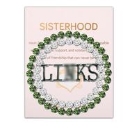 UJIMS Link Sorority Gift - Bonito broche de hermandad de hermandad verde y blanco, joyería de hermandad griega, regalo de graduación, Acero inoxidable, No es una piedra preciosa