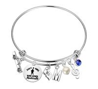 UJIMS MTilda The Musical Gifts - Pulsera musical de televisión con temática musical, joyería con temática musical, regalos para fanáticos del teatro, Estándar, Acero inoxidable, No es una piedra