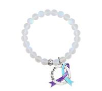 UJIMS Pulsera de concienciación sobre la prevención del suicidio, color morado y verde azulado, joyería para la salud mental, regalo de concienciación sobre la depresión, Standrad, Acero inoxidable