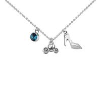UJIMS Regalos inspirados en princesas, collar con pantuflas de cristal, joyería para fanáticos de los cuentos de hadas, joyería para mujeres, Acero inoxidable, Diamantes de imitación
