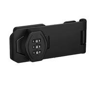 Ujjdwiurgh 1 cerradura de gabinete sin llave, de metal negro, de 4 pulgadas, combinación de contraseña, código de contraseña, cerrojo giratorio, perilla de madera para cajones