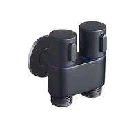 Ujjdwiurgh 1 llave de baño de doble control con válvula de ángulo desviador 1 en 2 salidas para autolimpieza (negro)