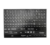 Ujjdwiurgh 1 pegatina de teclado ruso de tamaño completo con letras del alfabeto, para laptop, escritorio, PC, ruso, fácil de instalar, fácil de usar, letras blancas