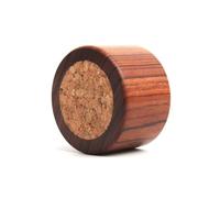 Ujjdwiurgh 1 soporte redondo de cuero para agujas de corcho, base de almacenamiento de agujas con núcleo de roble