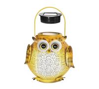 Ujjdwiurgh 1 Uds Arte del Hierro Solar Búho Luz de Manualidades Jardín Césped Exterior Jardín Lámpara Decorativa LED Luz Solar Colgante Paisaje