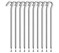 Ujjdwiurgh 10 estacas para tienda de campaña con ganchos, estacas de tienda de campaña para viajes al aire libre, estacas de tierra para acampar al aire libre