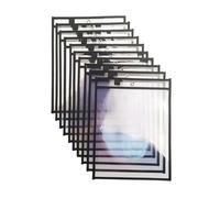 Ujjdwiurgh 10 fundas de bolsillo de borrado en seco reutilizables de gran tamaño, bolsillos transparentes borrables, 10 x 13 pulgadas