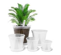 Ujjdwiurgh 10 macetas transparentes para vivero con drenaje de plástico con agujeros de drenaje para plantas vivas de Monstera, suculentas, etc. para suculentas, flores, hierbas y verduras