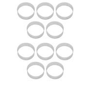 Ujjdwiurgh 10 moldes circulares de 6 cm, para pizza, postre, de acero inoxidable, perforación, pasteles, mousse, moldes para hornear