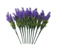Ujjdwiurgh 10 paquetes de flores de lavanda, flores falsas UV para exteriores, flores de plástico sintético que no se decoloran, C