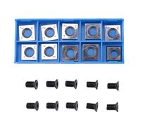 Ujjdwiurgh 10 piezas de 14 mm cuadrados de carburo recto con 10 tornillos M610 mm para trabajar madera en espiral/cortador helicoidal