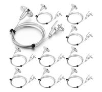 Ujjdwiurgh 10 piezas de 6.5 pies para colgar letreros de techo, riel de fotos, alambre de suspensión, acrílico para tablero, abrazadera de metal