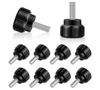 Ujjdwiurgh 10 tornillos de pulgar, tornillos de montaje M 4 x 10 mm, tornillos moleteados mecánicos para puerta con rosca de acero al carbono