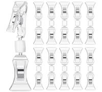 Ujjdwiurgh 100 clips de doble cara para carteles, mini clip transparente giratorio para mercancía, clip de plástico, fácil de usar