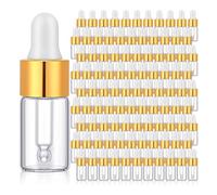 Ujjdwiurgh 100 Cuentagotas de Vidrio, Minibotellas Cuentagotas para Aceites Esenciales, Viales de Muestra VacíOs con Tapa, PequeñOs Frascos de Almacenamiento de 3 Ml