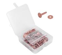 Ujjdwiurgh 100 juegos de remaches de cobre y arandelas de rebabas de cuero de cobre para carteras, collares, suministros de manualidades