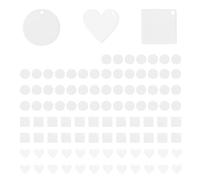 Ujjdwiurgh 100 llaveros acrílicos en blanco para decoración artesanal, llavero redondo en forma de corazón acrílico en blanco para llavero y etiquetas