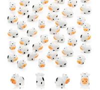 Ujjdwiurgh 100 Piezas Mini Figuras de Vaca Resina Vaca Animales en Miniatura Figuras de Hadas Jardín Miniatura Paisaje Manualidades DIY