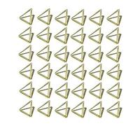 Ujjdwiurgh 100 Piezas Portatarjetas de Mesa Portatarjetas Triangulares Mini Portatarjetas de Metal para Mesa Portatarjetas de Boda Portaasientos
