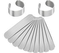 Ujjdwiurgh 12 anillos de metal en blanco para estampado de aluminio de 0.47 x 2.24 pulgadas, anillos en blanco para hacer joyas