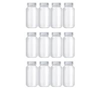 Ujjdwiurgh 12 botellas de muestra para píldoras, botellas de reactivo de boca ancha, de plástico, con tapas de rosca, recipientes de muestra de 4 onzas, 125 ml