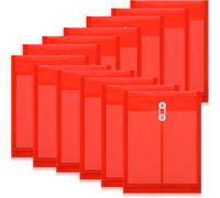 Ujjdwiurgh 12 carpetas de plástico para documentos A4, sobres de plástico con cierre a presión y lazo de cuerda para la escuela y el hogar B