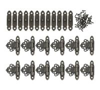 Ujjdwiurgh 12 cierres de latón envejecido para joyería, caja de madera, cierre de gancho + tornillos