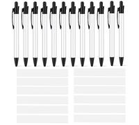 Ujjdwiurgh 12 juegos de bolígrafos de sublimación en blanco con envoltura retráctil para suministros de papelería de oficina y escuela