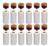 Ujjdwiurgh 12 juegos de puntas de taco de billar de 12 mm, puntas de repuesto de tornillo de latón con virola para tacos de billar