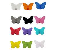 Ujjdwiurgh 12 Piezas de Adornos de Silicona para Copas de Vino, 12 Marcadores de Bebidas Reutilizables de Colores, Etiquetas de Mariposa Multicolores para Identificar Copas de Vino